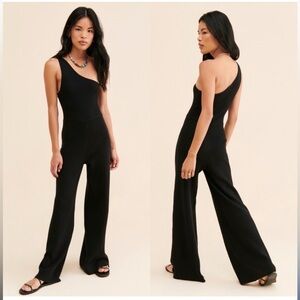Free People FP Beach Waverly One Shoulder Jumpsuit Black
